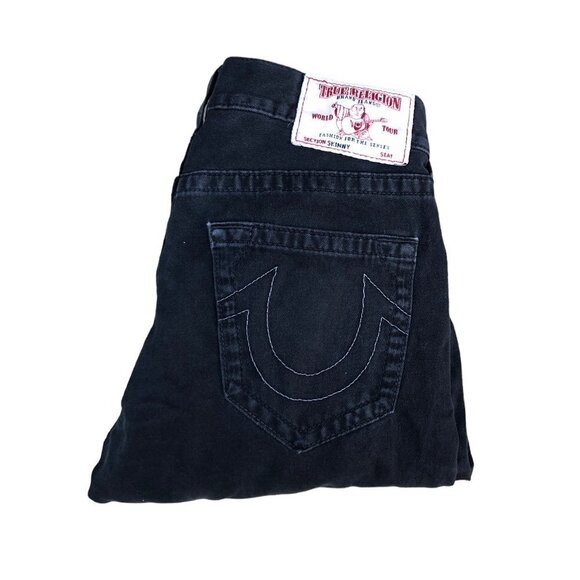 TRUE Religion Jeans Size 32 SKINNY Black - Picture 2 of 8